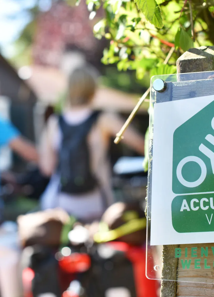 Le logo Accueil Vélo pour repérer les prestataires le long de l'itinéraire