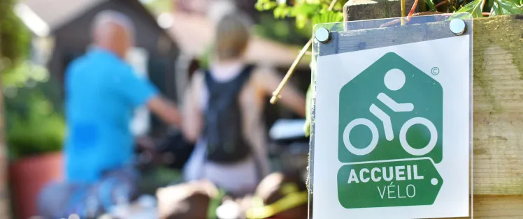 Le logo Accueil Vélo pour repérer les prestataires le long de l'itinéraire