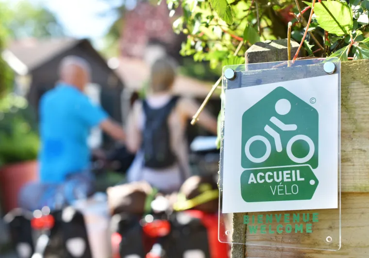 Le logo Accueil Vélo pour repérer les prestataires le long de l'itinéraire